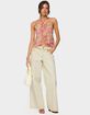 EDIKTED Dragon Lily Layered Chiffon Halter Top image number 5
