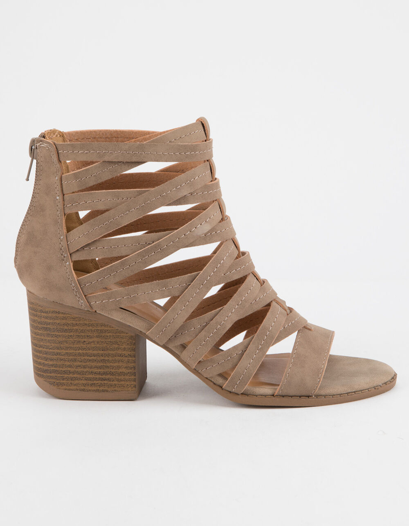 QUPID Core Taupe Womens Heeled Sandals image number 1