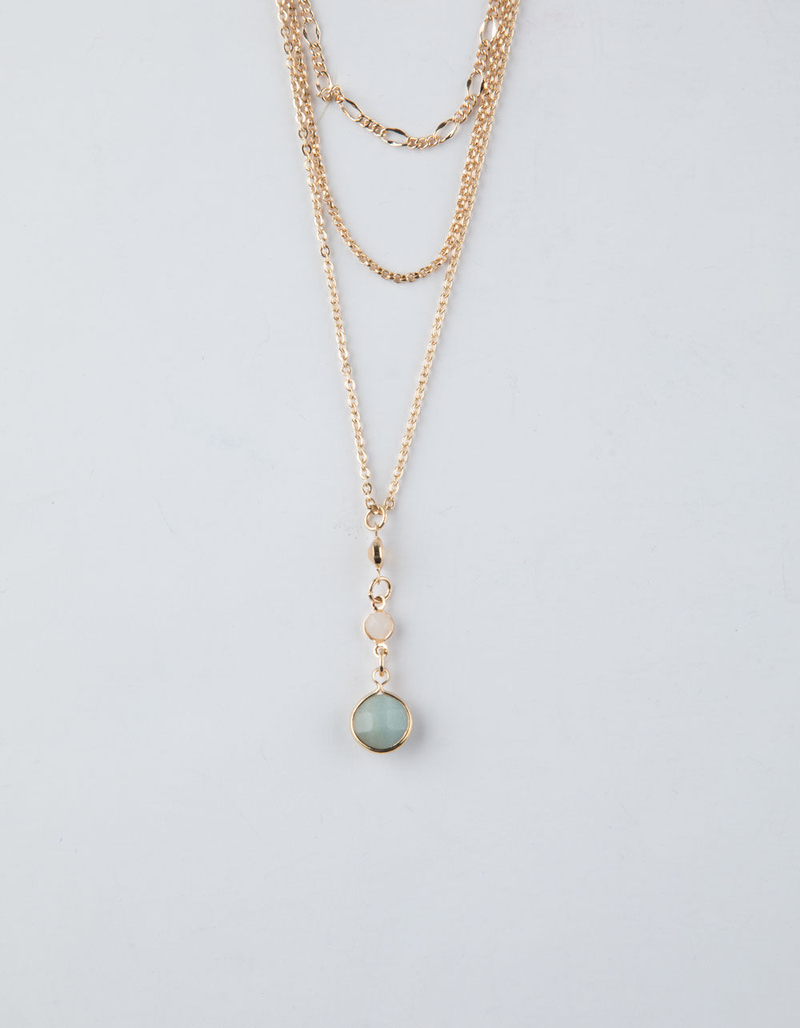FULL TILT Moon Stone Layered Necklace image number 0