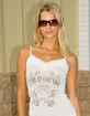 RSQ Rectangle Wrap Floral Print Sunglasses image number 3
