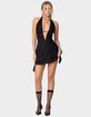 EDIKTED Shredded Backless Halter Mini Dress image number 1