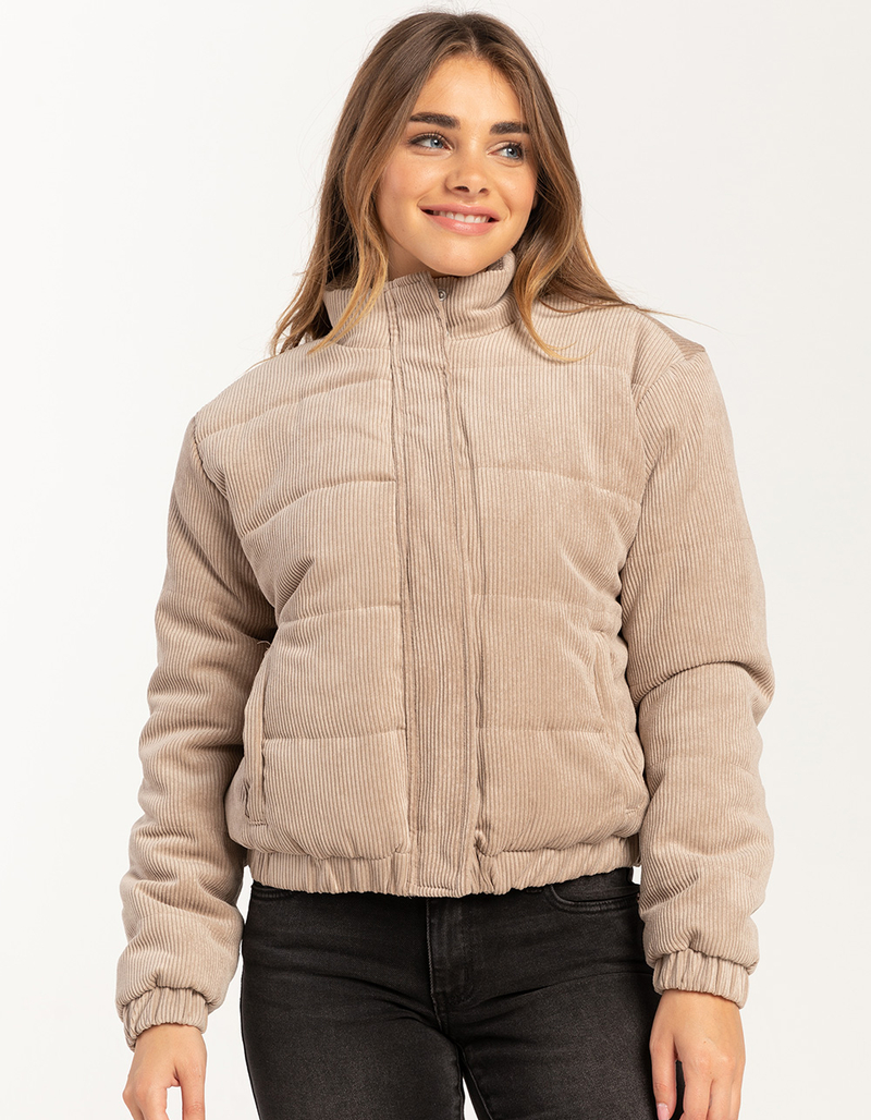 RSQ Womens Corduroy Quilted Puffer Jacket image number 5