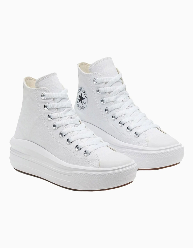 CONVERSE Chuck Taylor All Star Move Womens White Platform High Top Shoes image number 5