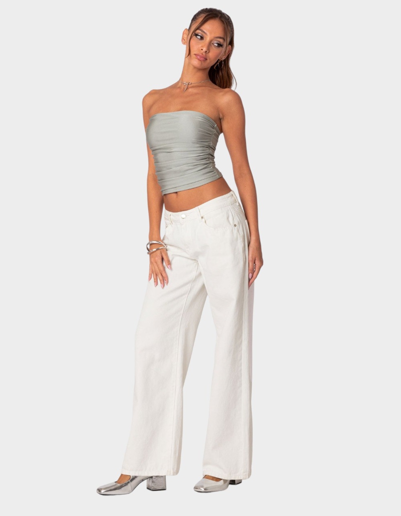 EDIKTED Maxeen Shiny Gathered Tube Top image number 2