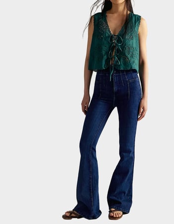 FREE PEOPLE Jayde Womens High Rise Flare Jeans Primary Image