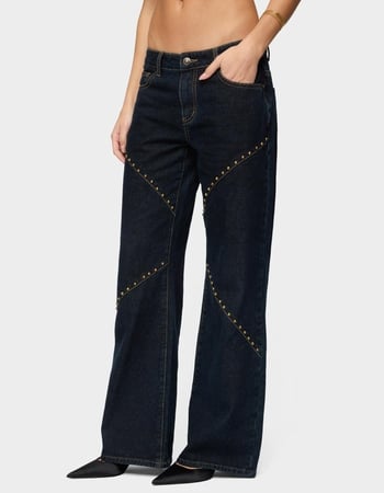 EDIKTED Charla Stud Low Rise Baggy Jeans Alternative Image