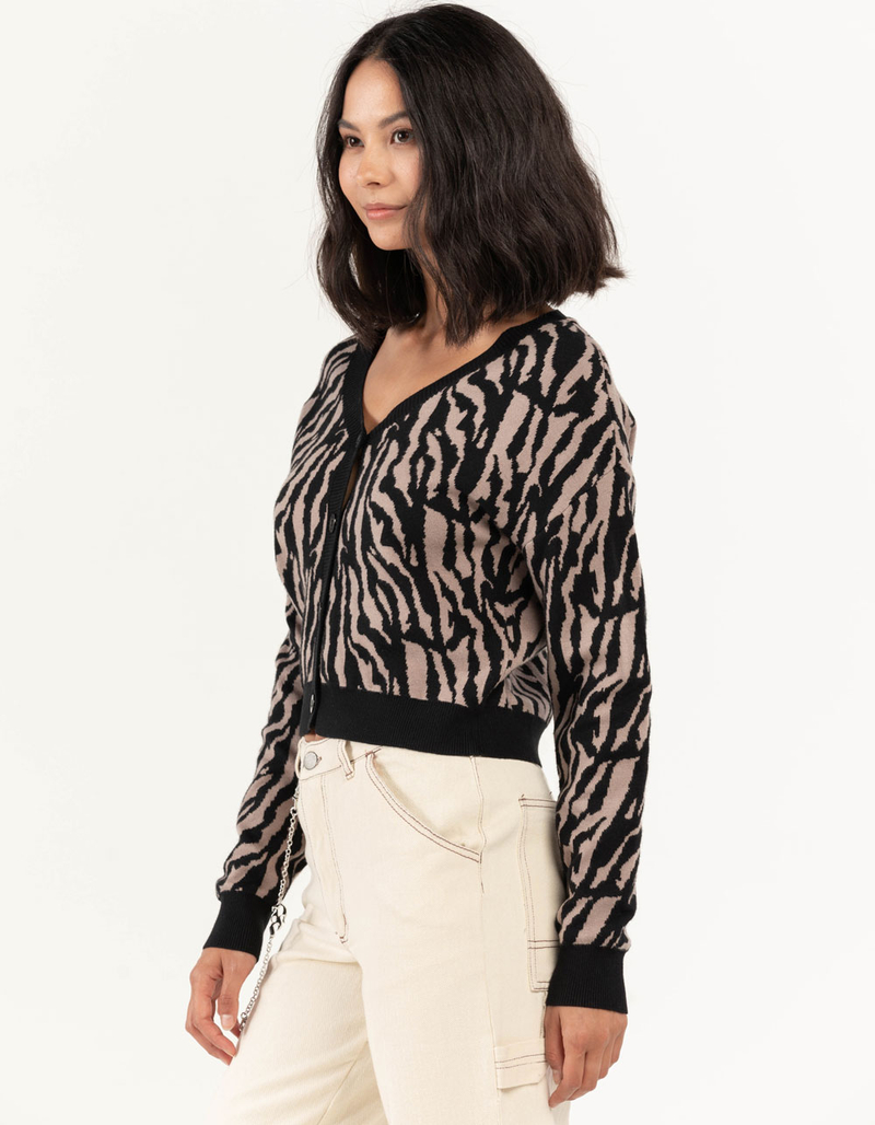 FULL TILT Womens Zebra Cardigan  image number 1