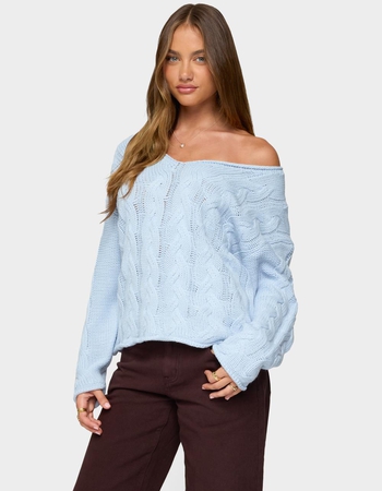 EDIKTED Inga Oversized Cable Knit Sweater Alternative Image