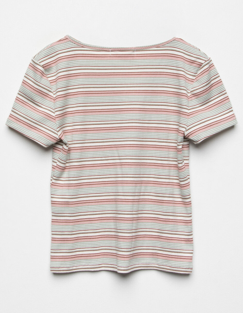 WHITE FAWN Cinch Stripe Girls Coral Top image number 1