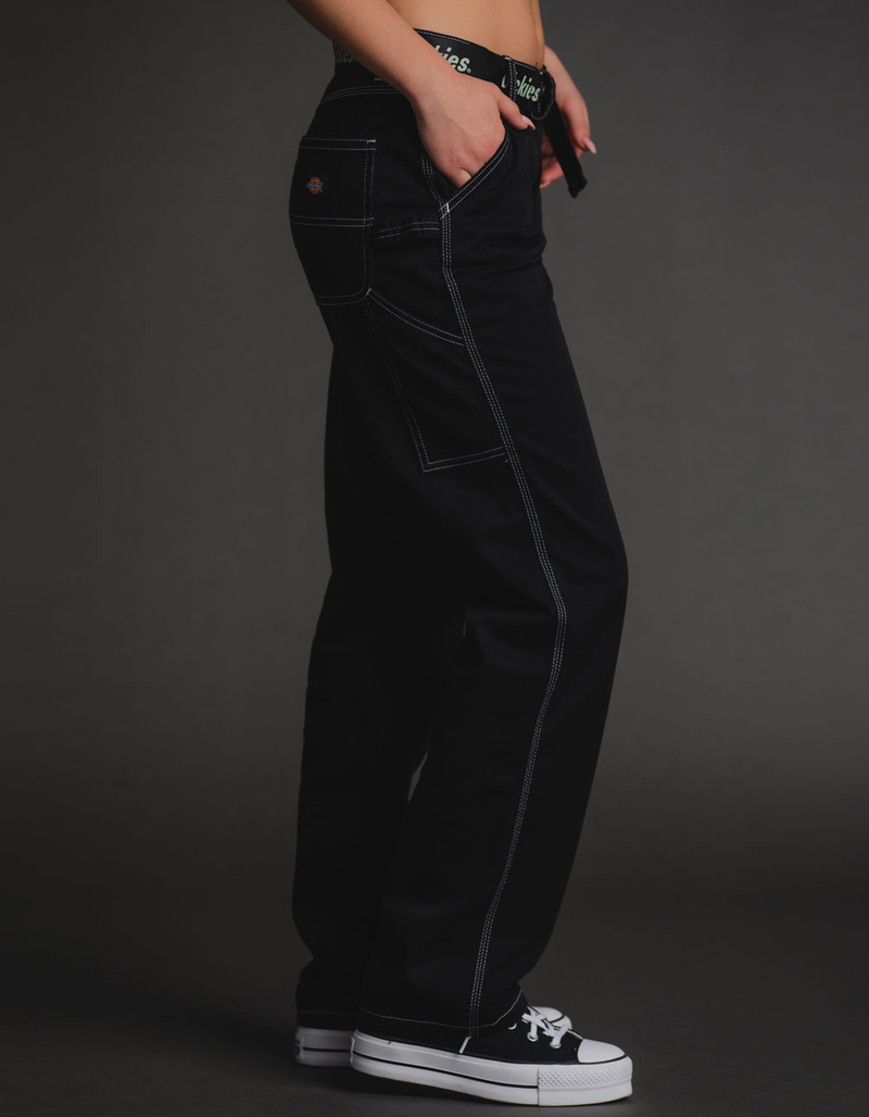 DICKIES Womens Belted Carpenter Pants image number 2