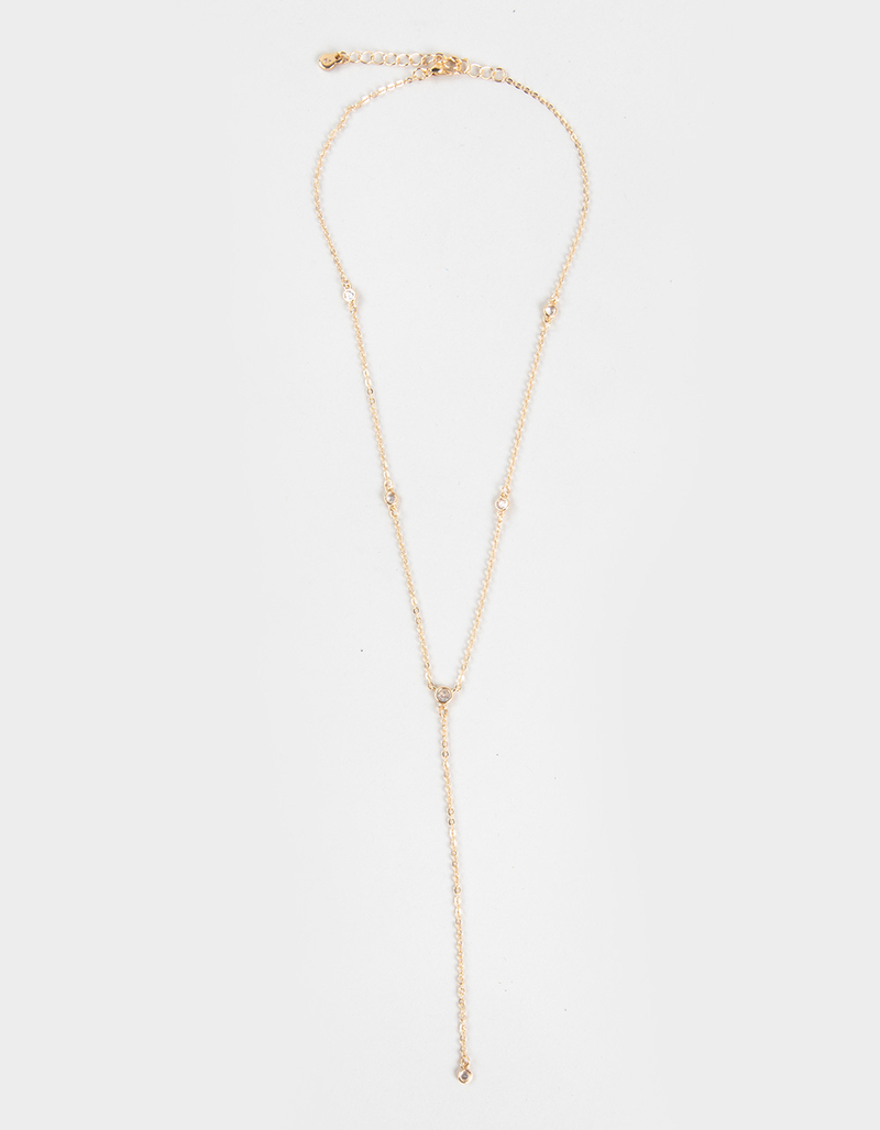 FULL TILT Rhinestone Lariat Necklace image number 0