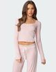 EDIKTED Peekaboo Lace Long Sleeve Top image number 1
