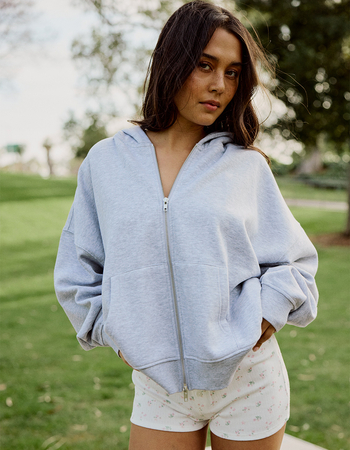TILLYS Womens Oversized Zip-Up Hoodie Primary Image