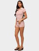 EDIKTED Noelia Striped Micro Shorts image number 4