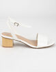 SODA Crocodile Womens White Block Heels image number 2