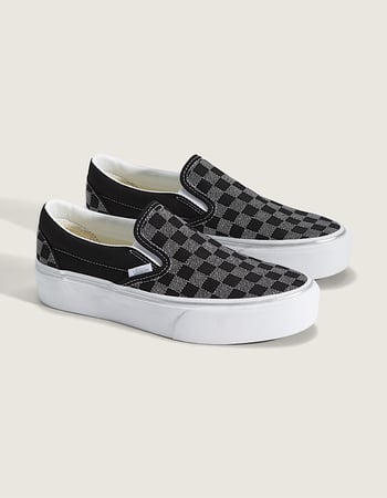 VANS Classic Slip-On Checkerboard Womens Platform Shoes Alternative Image
