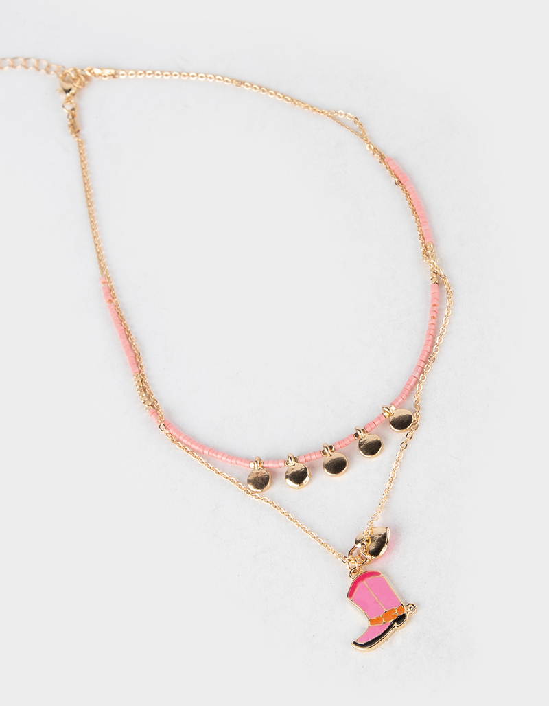 FULL TILT Layered Cowboy Boot Necklace image number 1