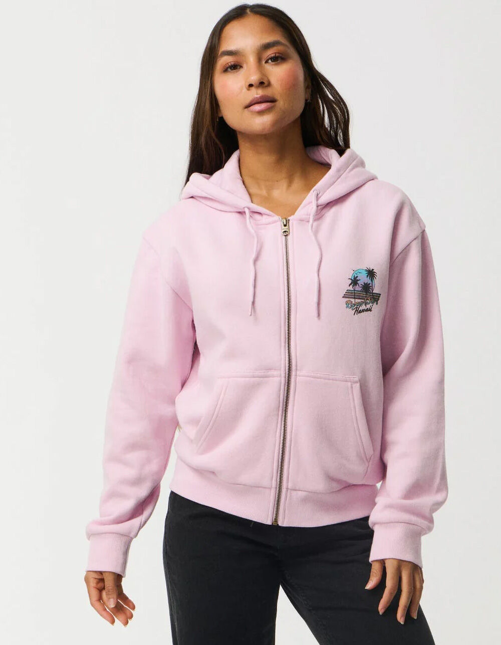 RIP CURL Surf Culture Womens Zip-Up Hoodie - PINK - M | Tillys