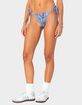 EDIKTED Denim Printed String Bikini Bottom image number 4