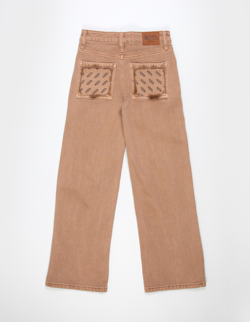VON DUTCH High Rise Frayed Pocket Girls Wide Leg Jeans image number 0