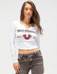 TRUE RELIGION Rhinestone V Notch Womens Long Sleeve Tee image number 1