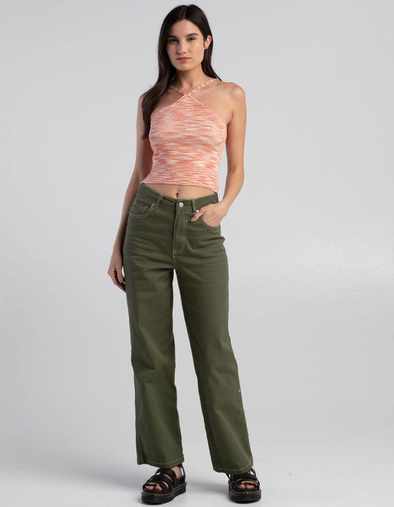 SAY WHAT Space Dye Y-Neck Womens Halter Top image number 3