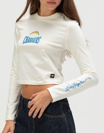 THE WILD COLLECTIVE Los Angeles Chargers Womens Long Sleeve Baby Tee Alternative Image