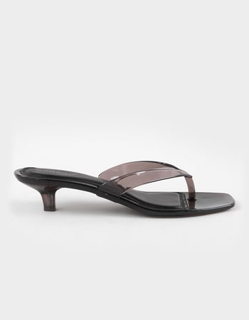 BAMBOO Stacy Womens Jelly Kitten Heels Primary Image