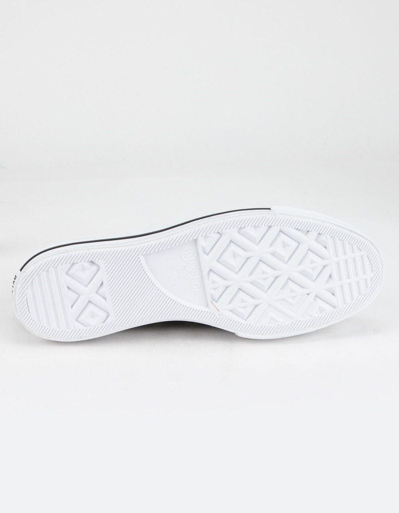 CONVERSE Leather Chuck Taylor All Star Lift Womens Black Low Top Shoes image number 4