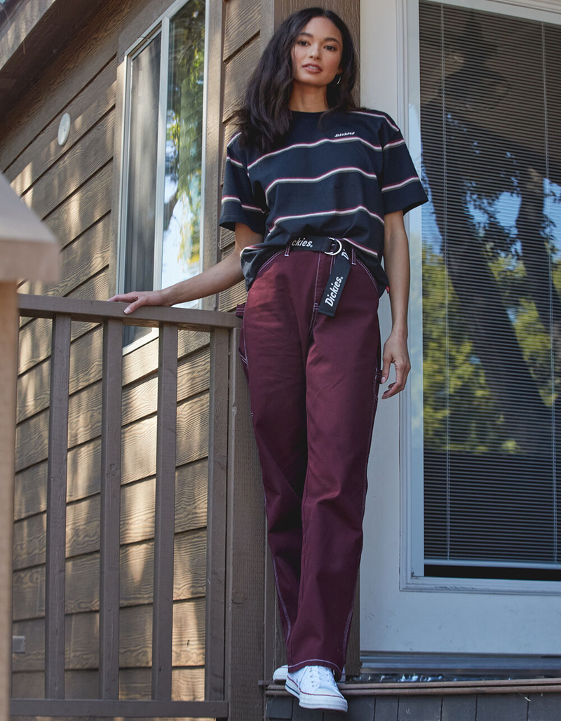 DICKIES Belted Womens Port Carpenter Pants image number 0