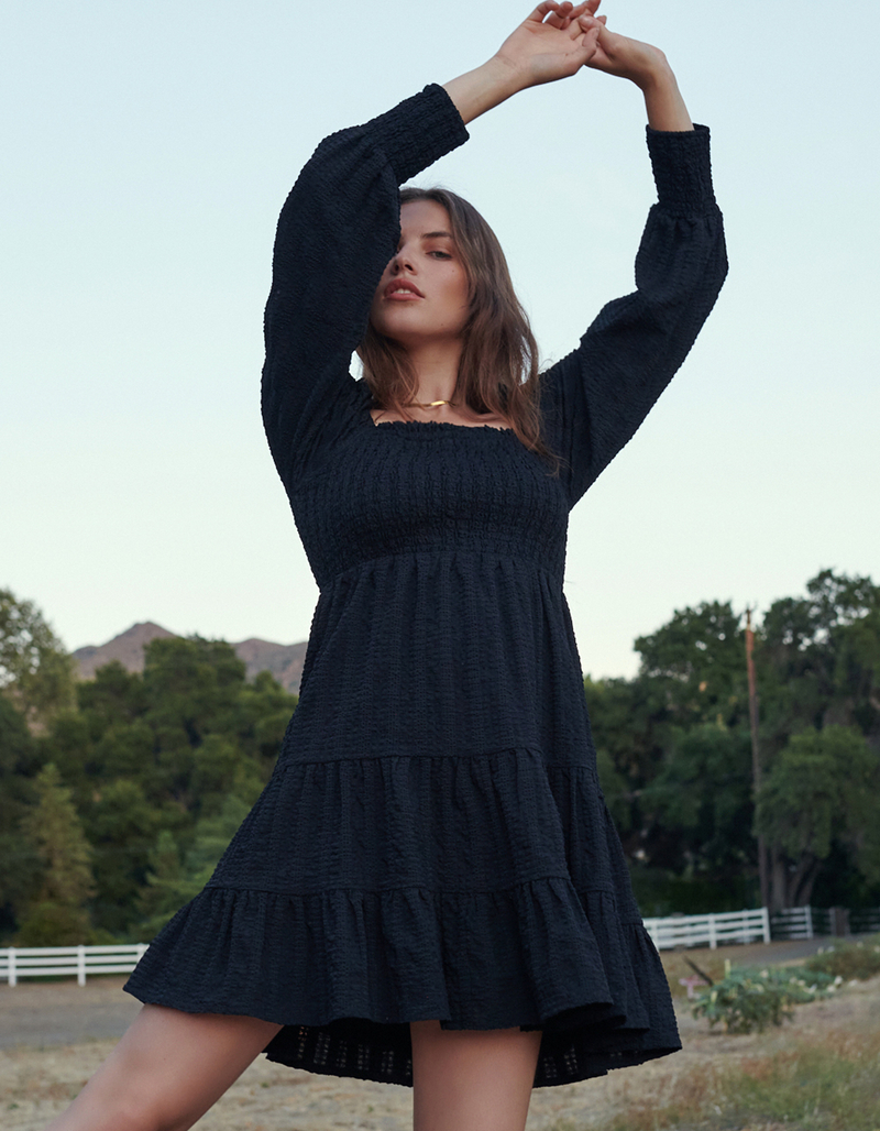 WEST OF MELROSE Textured Babydoll Dress image number 0