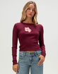 FULL TILT Hibiscus Womens Long Sleeve Tee image number 1