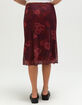 FULL TILT Low Rise Floral Womens Mesh Midi Skirt image number 4
