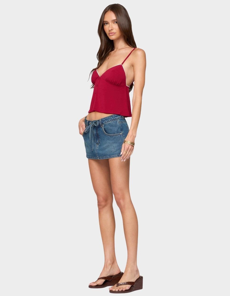 EDIKTED Kellyn Button Contrast Babydoll Top image number 3