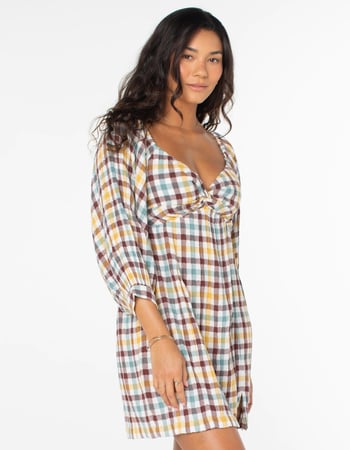 ROXY Moonlight Shores Plaid Dress Primary Image