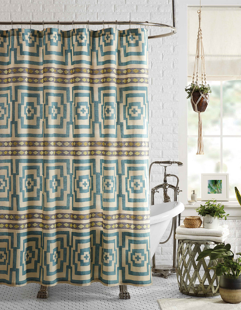 JUNGALOW BY JUSTINA BLAKENEY Hypnotic Blue Shower Curtain image number 0