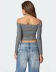 EDIKTED Off Shoulder Layered Long Sleeve Tee image number 2