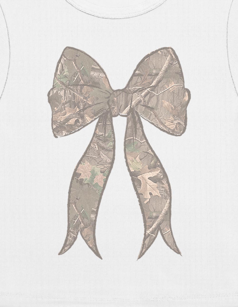 BOW Tree Camo Fill Womens Baby Tee image number 1