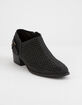 QUPID Perforated Low Black Womens Booties image number 1