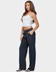 EDIKTED Ayve Eyelet Waist Straight Leg Pants image number 4