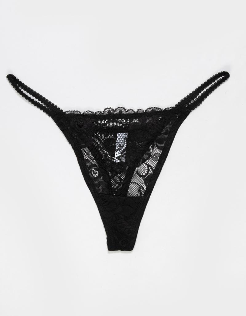 FULL TILT Floral Allover Lace Thong image number 1