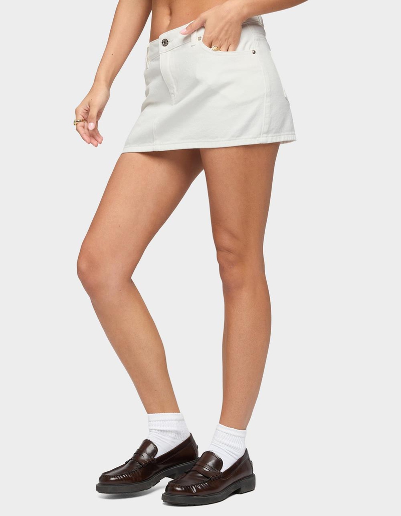 EDIKTED Spencer Low Rise Denim Micro Skirt image number 1