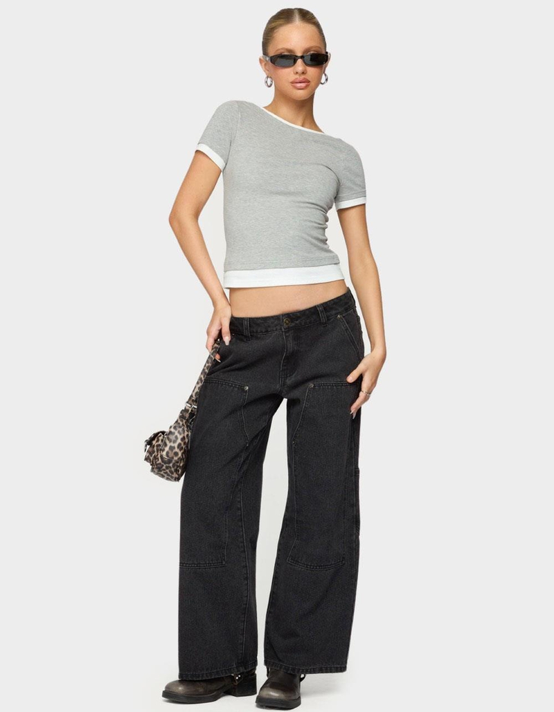 EDIKTED Julietta Contrast Layered Tee image number 3