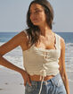 RSQ Lace Up Womens Crochet Cami image number 1
