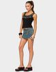 EDIKTED Ronan Zip Up Denim Mini Skort image number 4