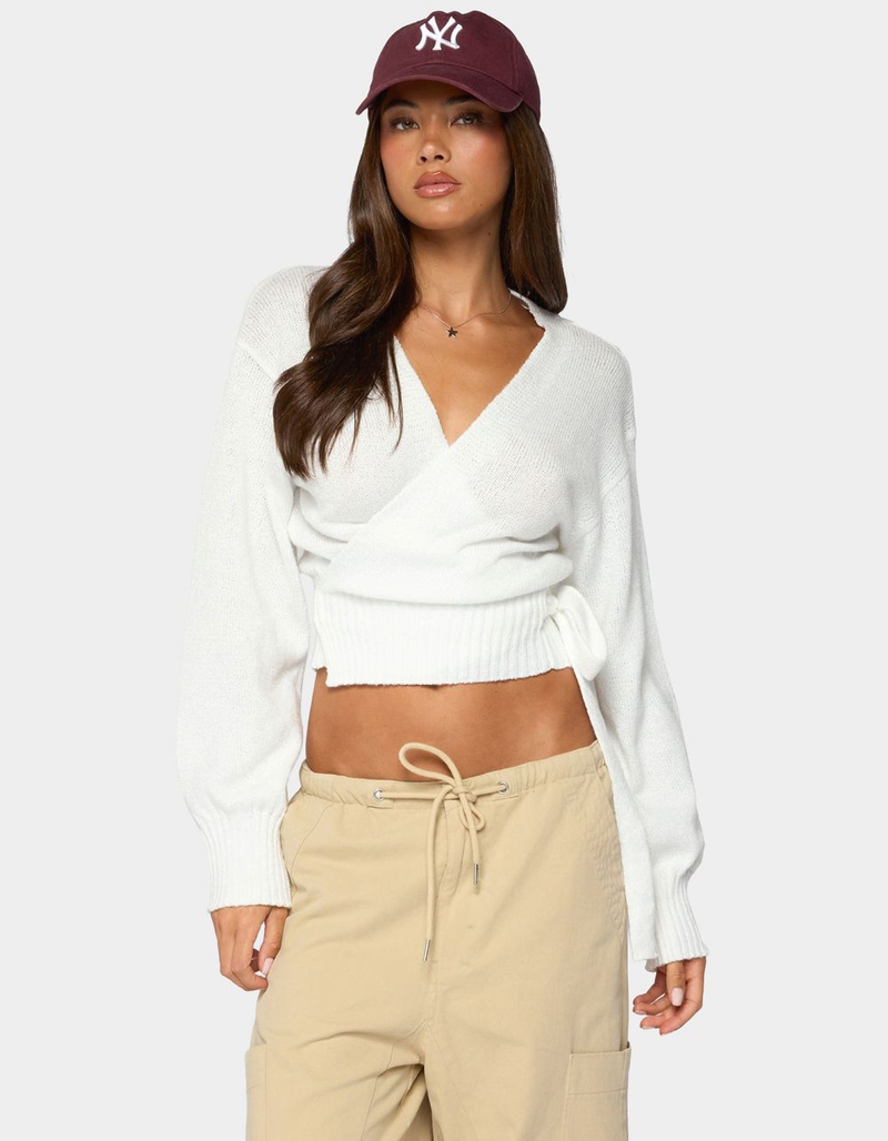 EDIKTED Stella Wrap Knit Cardigan image number 0