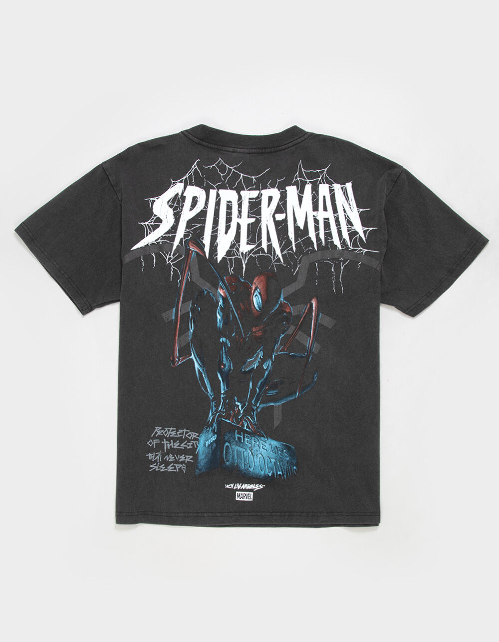 CVLA x Marvel Spider-Man Web Of The City Mens Boxy Tee - WASHED