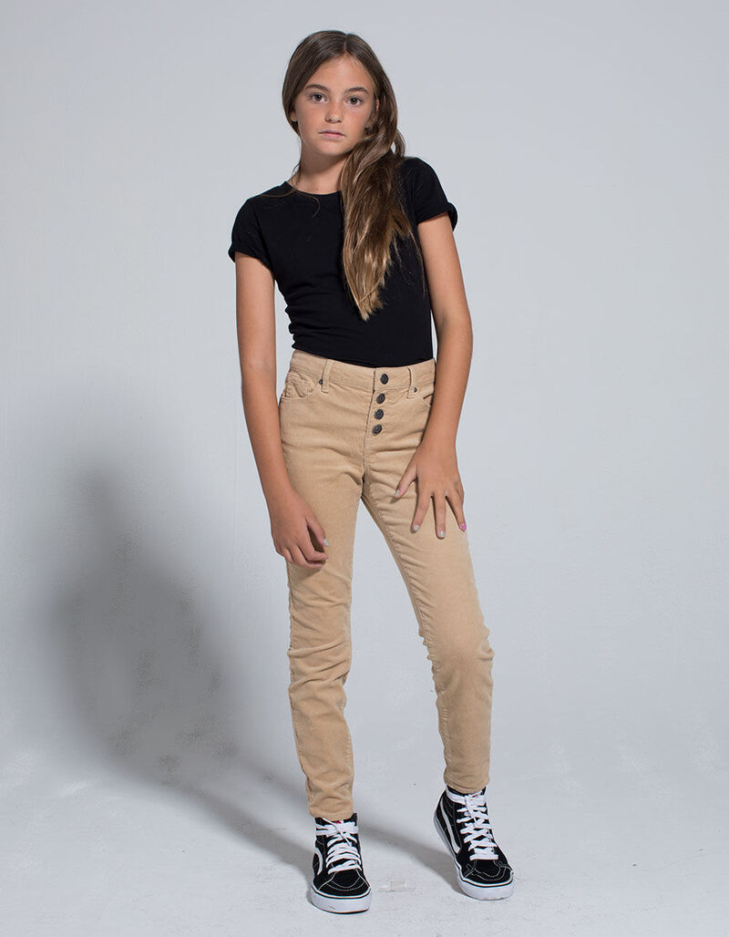 RSQ Ibiza Exposed Button Corduroy Girls Camel Skinny Jeans - CAMEL ...