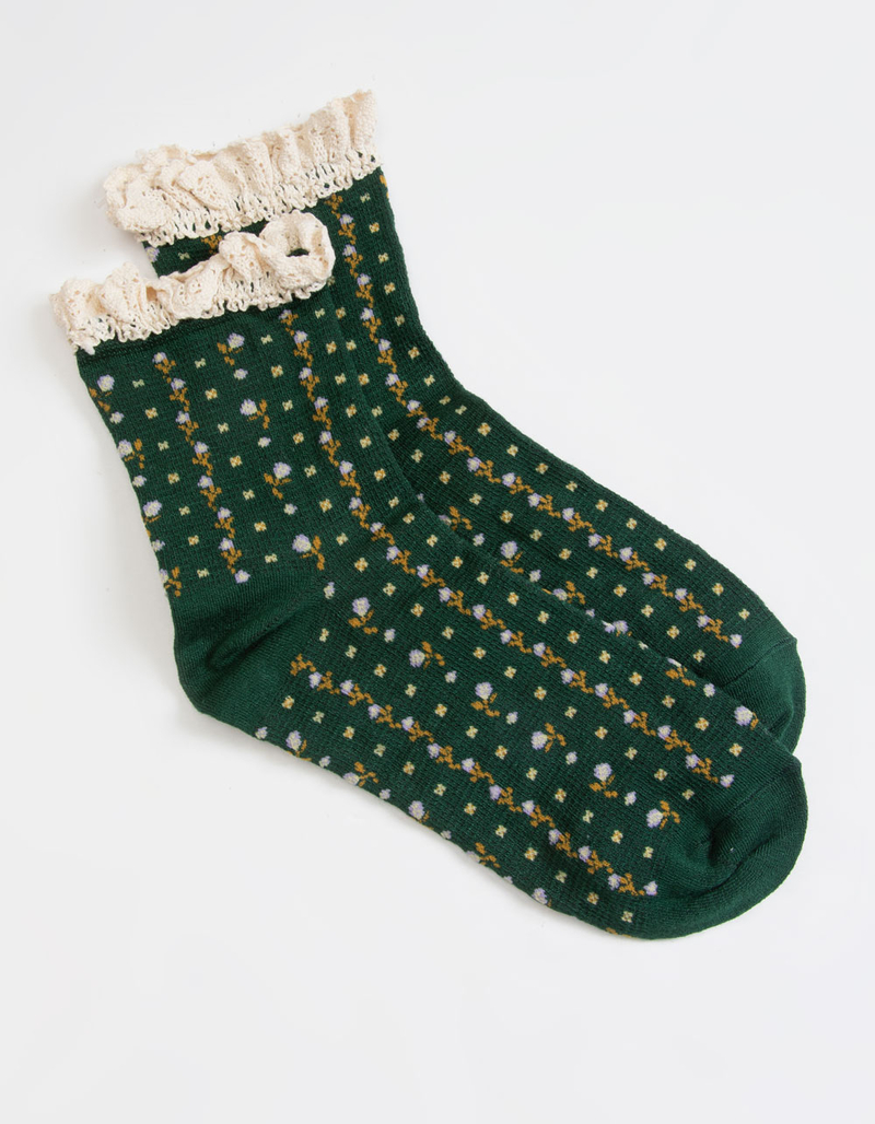 FREE PEOPLE Rosebud Waffle Knit Ankle Socks image number 0