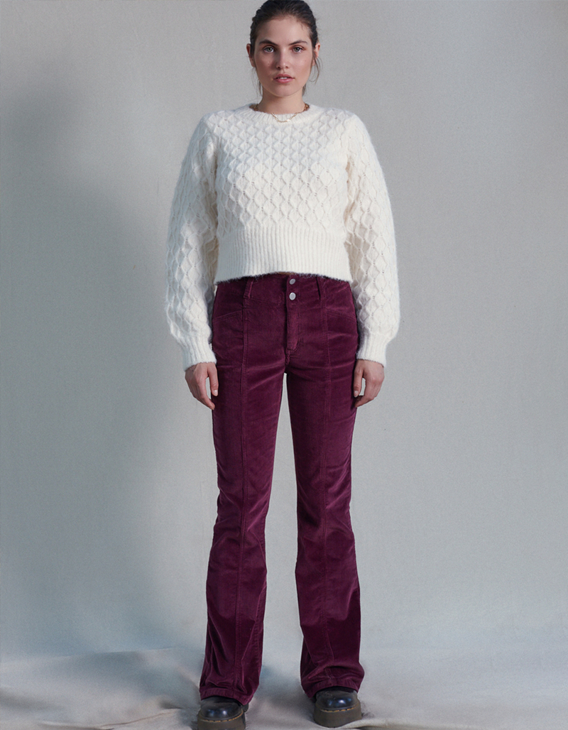 WEST OF MELROSE Womens Corduroy Flare Pants image number 1
